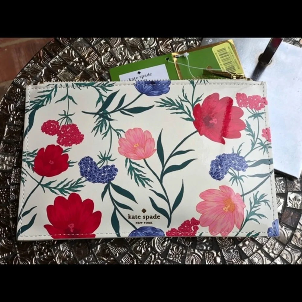 Kate spade blossom floral pencil pouch one size
